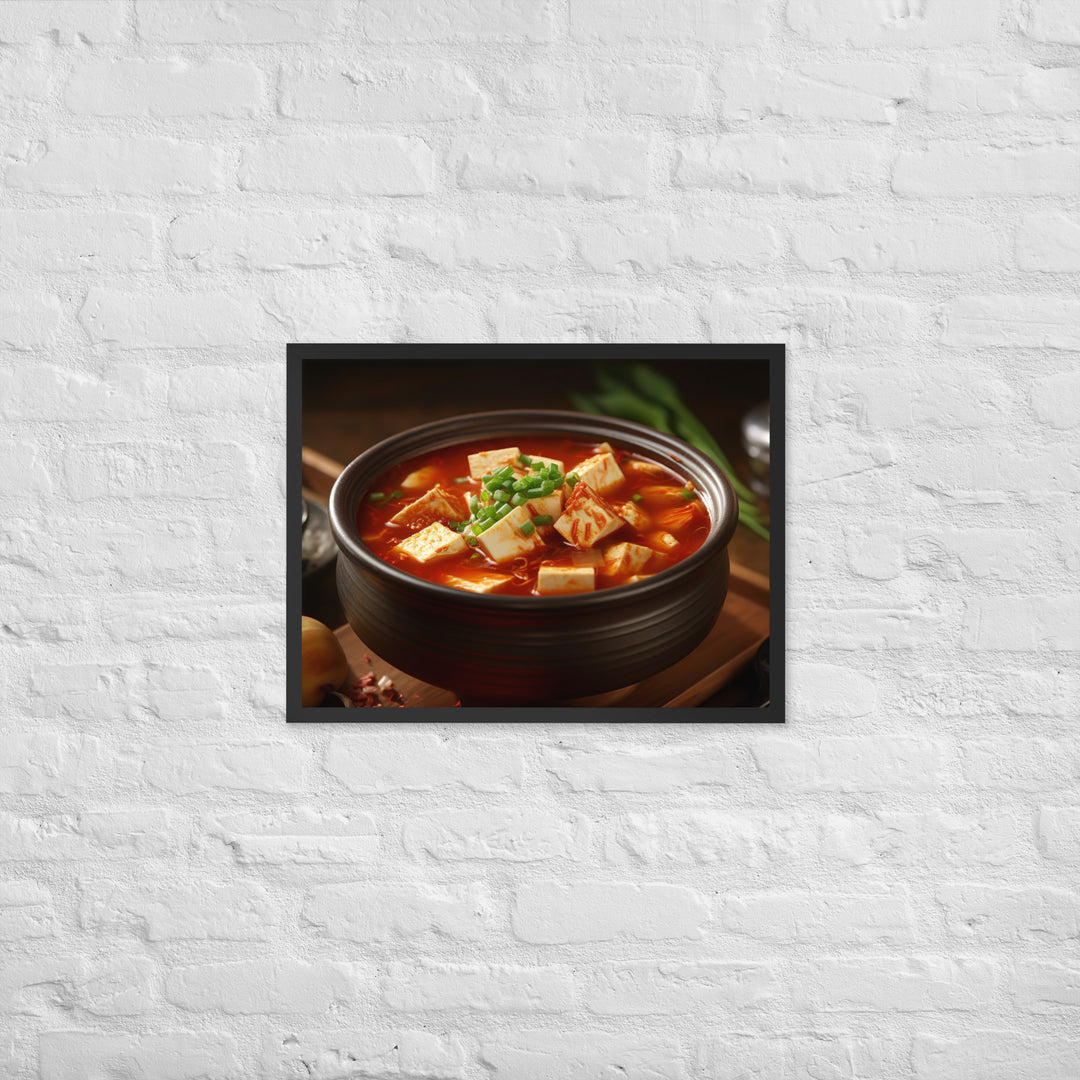 Kimchi Tofu Soup Framed poster 🤤 from Yumify.AI