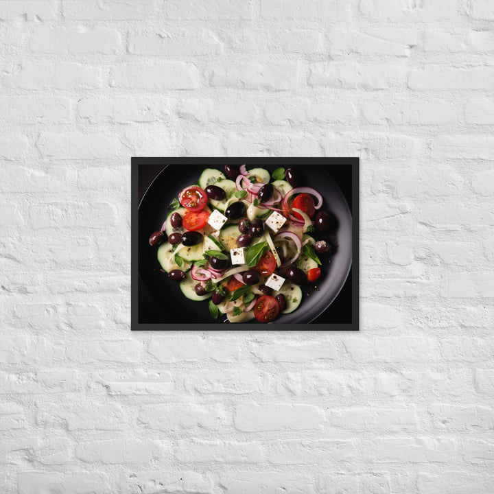 Vibrant Greek salad Framed poster 🤤 from Yumify.AI