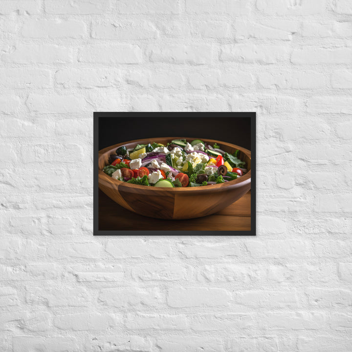 Tantalizing Greek salad Framed poster 🤤 from Yumify.AI