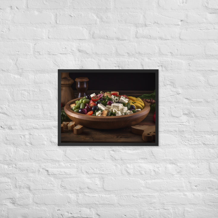 Tantalizing Greek salad Framed poster 🤤 from Yumify.AI