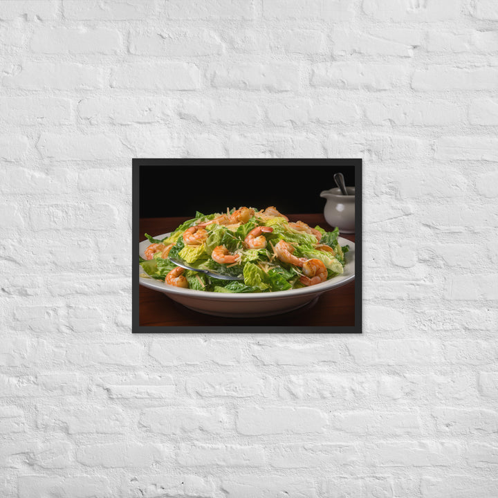 Shrimp Caesar salad Framed poster 🤤 from Yumify.AI