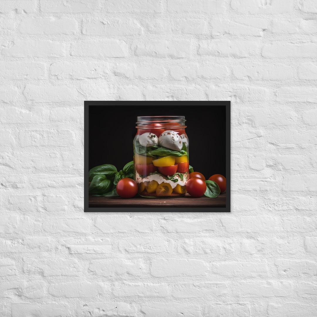 Mason Jar Caprese Salad Framed poster 🤤 from Yumify.AI