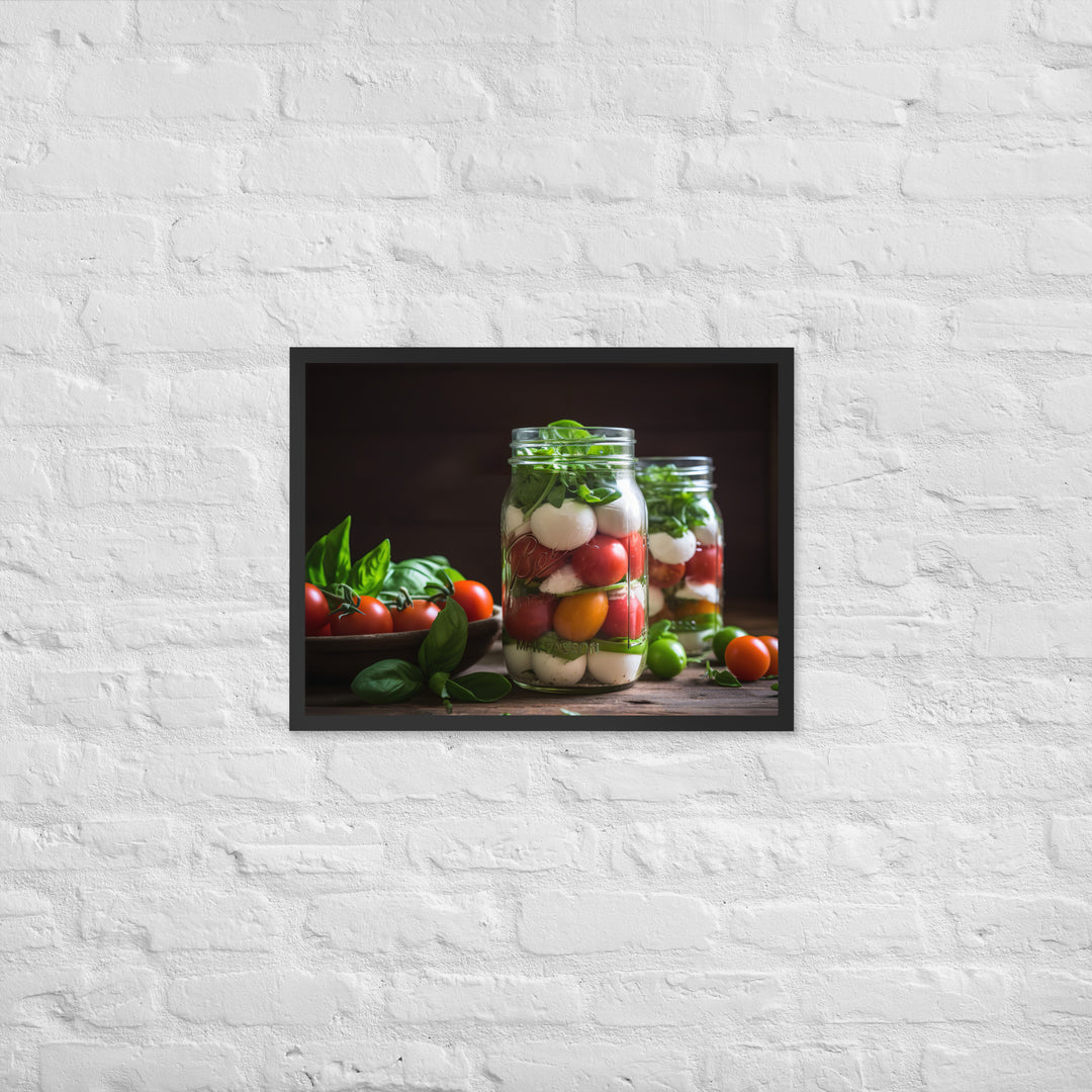 Mason Jar Caprese Salad Framed poster 🤤 from Yumify.AI