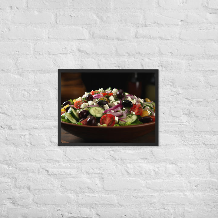 Fresh and Zesty Greek Salad Framed poster 🤤 from Yumify.AI