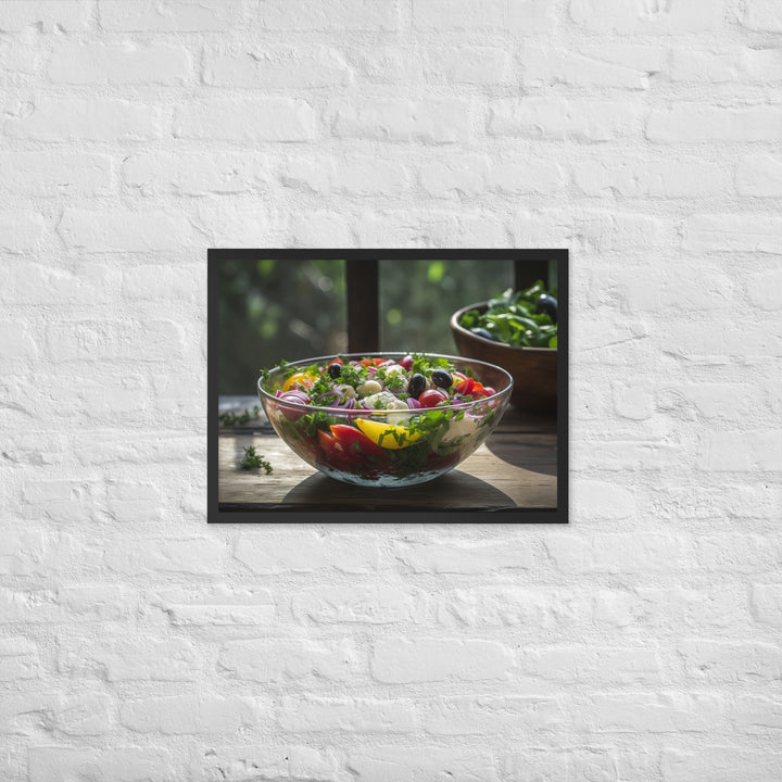 Colorful and refreshing Greek salad Framed poster 🤤 from Yumify.AI