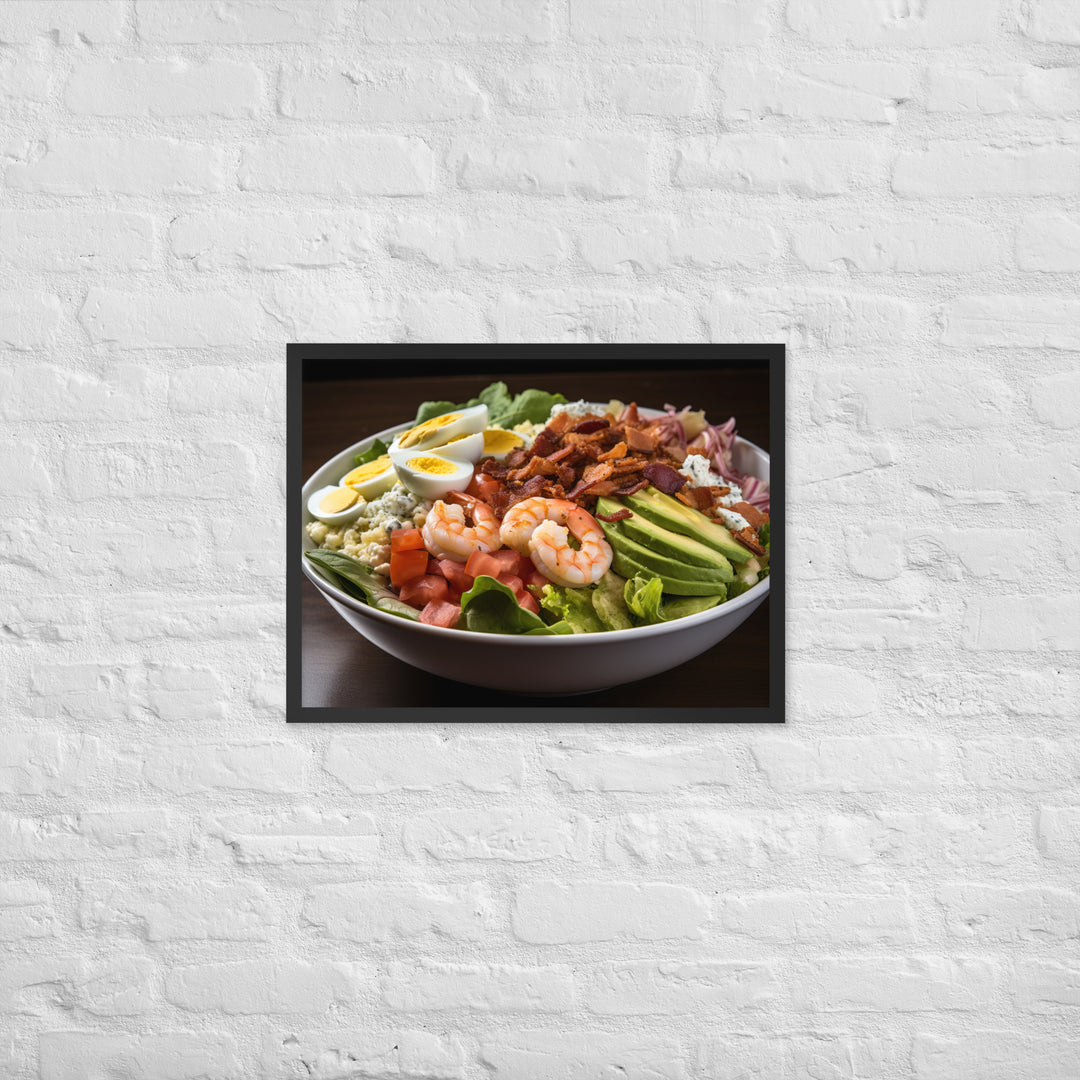 Cobb salad with shrimp Framed poster 🤤 from Yumify.AI