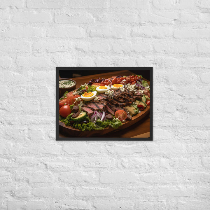 Cobb salad with grilled steak Framed poster 🤤 from Yumify.AI