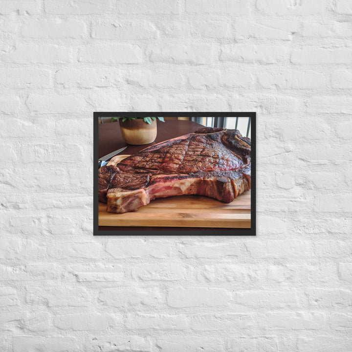 The Porterhouse Steak for Hungry Souls Framed poster 🤤 from Yumify.AI