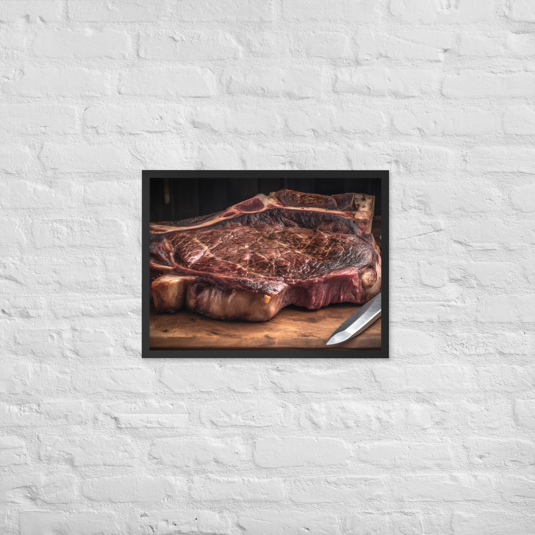 The Porterhouse Steak for Hungry Souls Framed poster 🤤 from Yumify.AI