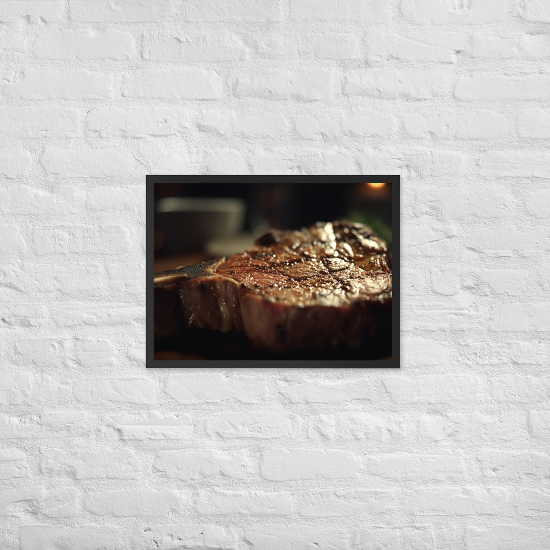 T-Bone Steak Rare and Delicious Framed poster 🤤 from Yumify.AI