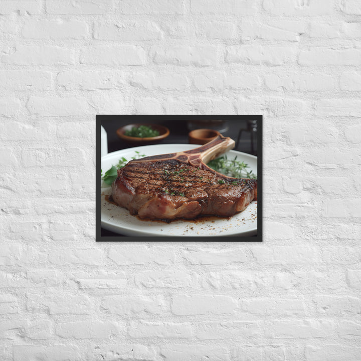 T-Bone Steak Medium Rare Framed poster 🤤 from Yumify.AI