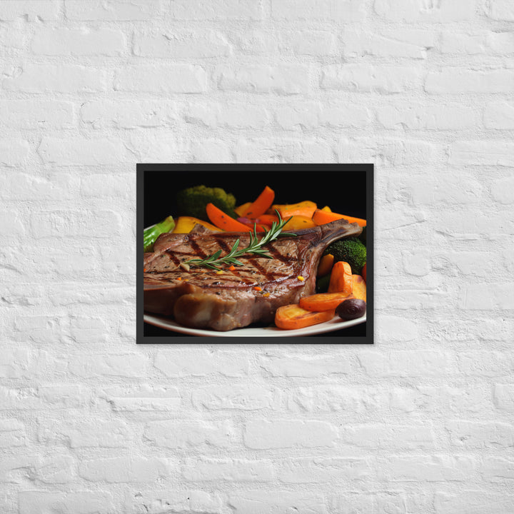 T-Bone Steak Medium Rare Framed poster 🤤 from Yumify.AI