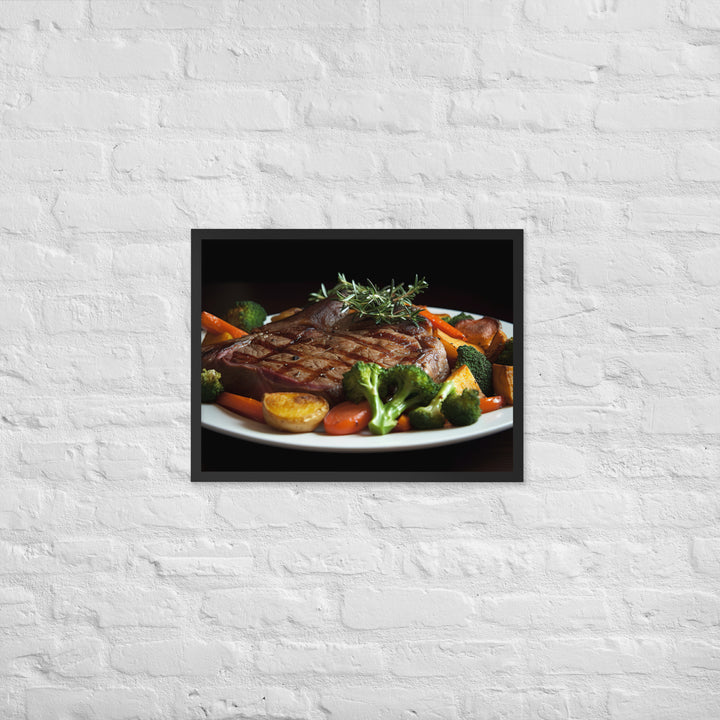 T-Bone Steak Medium Rare Framed poster 🤤 from Yumify.AI