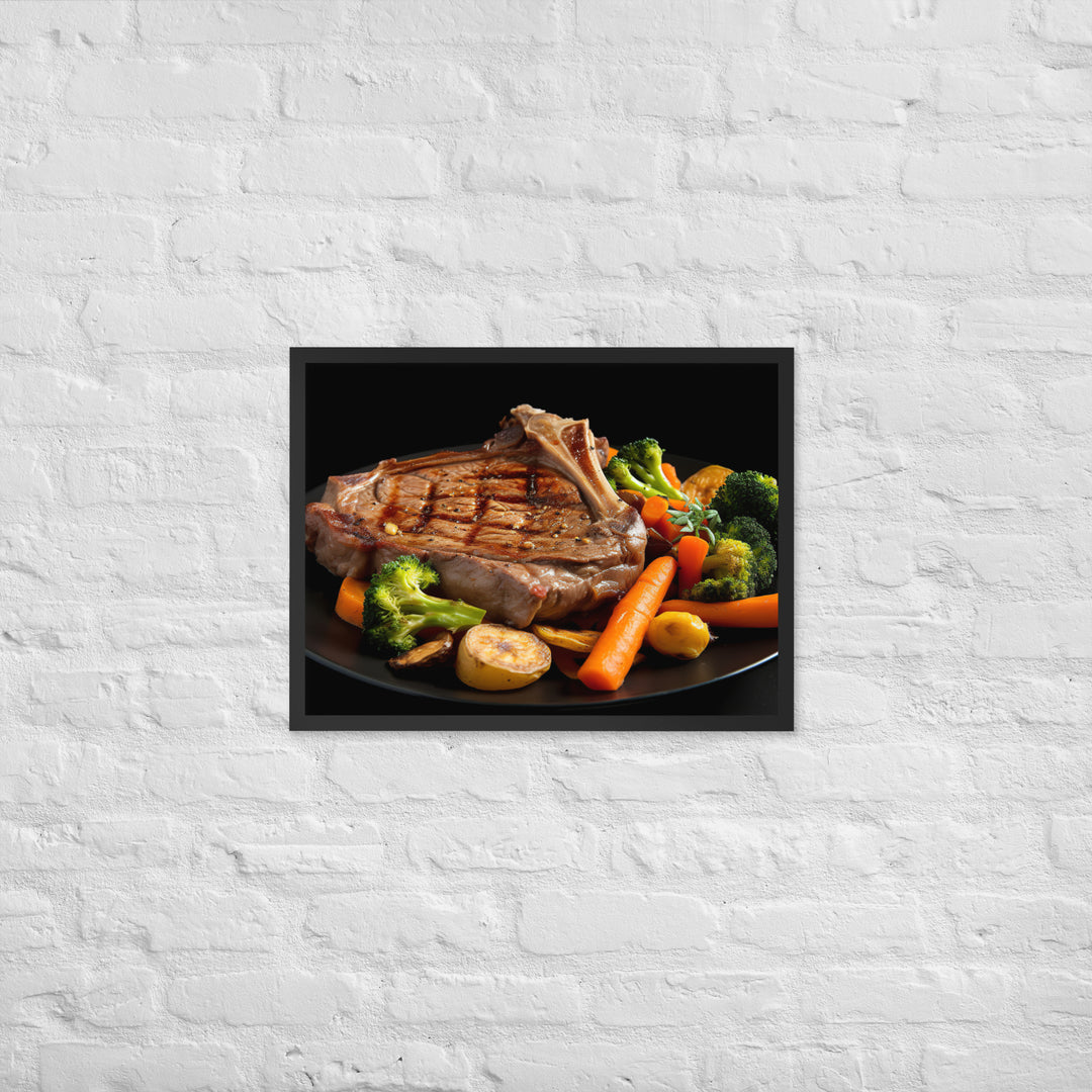 T-Bone Steak Medium Rare Framed poster 🤤 from Yumify.AI