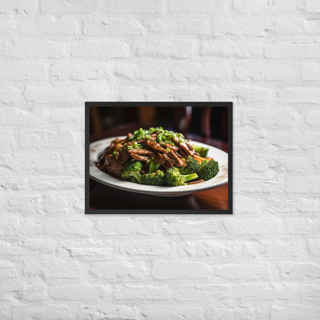 Stir Fried Flank Steak with Broccoli Framed poster 🤤 from Yumify.AI