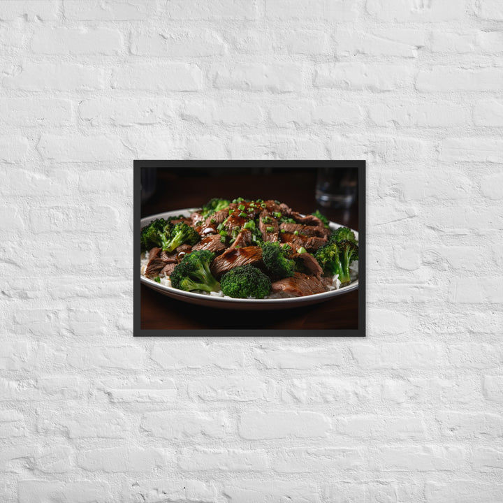 Stir Fried Flank Steak with Broccoli Framed poster 🤤 from Yumify.AI