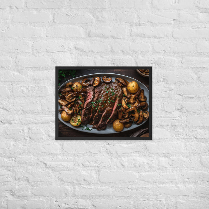 Skillet Seared Skirt Steak Framed poster 🤤 from Yumify.AI