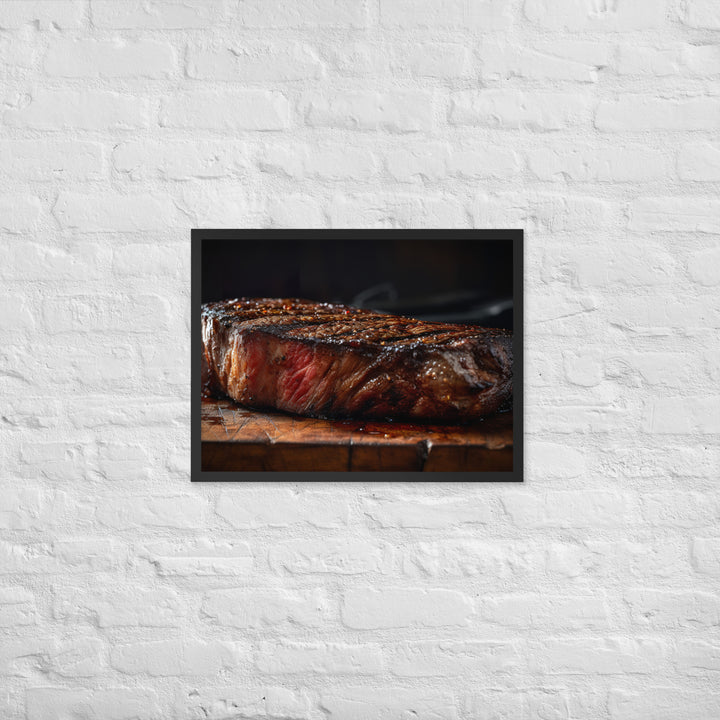 Perfectly Grilled New York Strip Steak Framed poster 🤤 from Yumify.AI