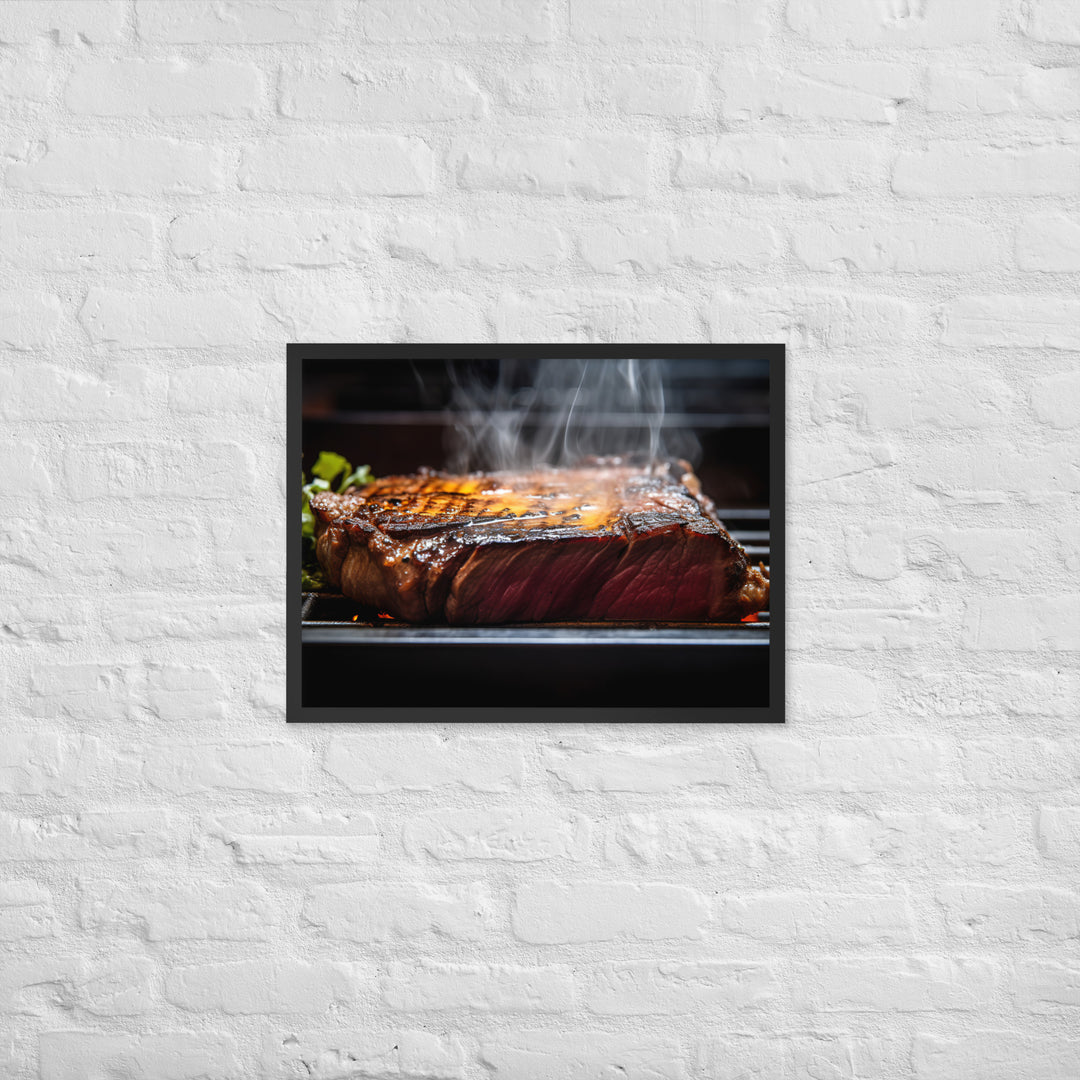 Perfectly Grilled New York Strip Steak Framed poster 🤤 from Yumify.AI