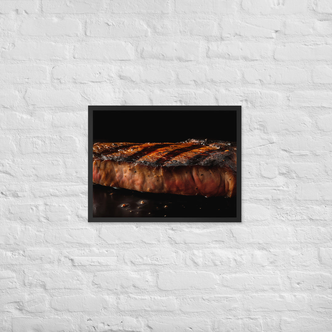 Perfectly Grilled New York Strip Steak Framed poster 🤤 from Yumify.AI