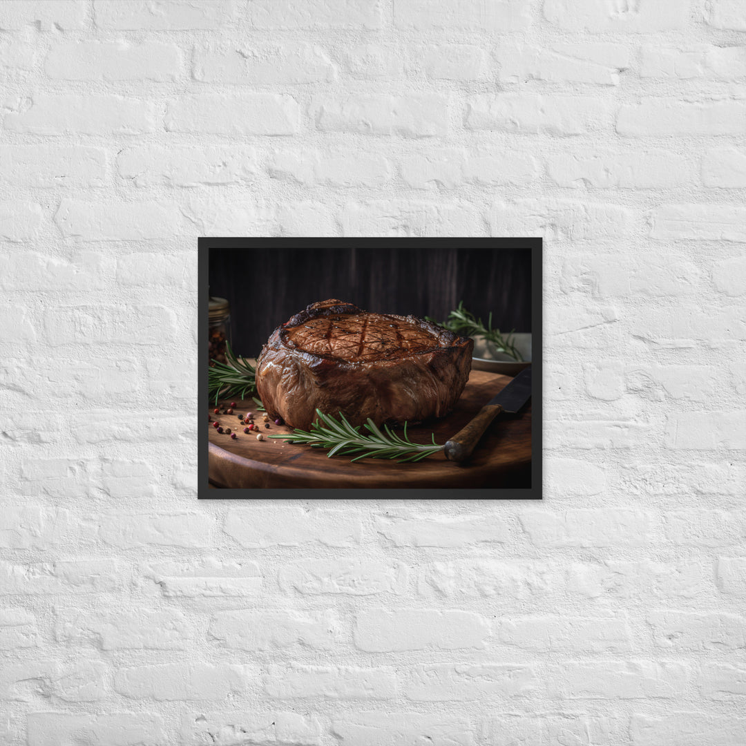 Juicy Ribeye Steak Framed poster 🤤 from Yumify.AI