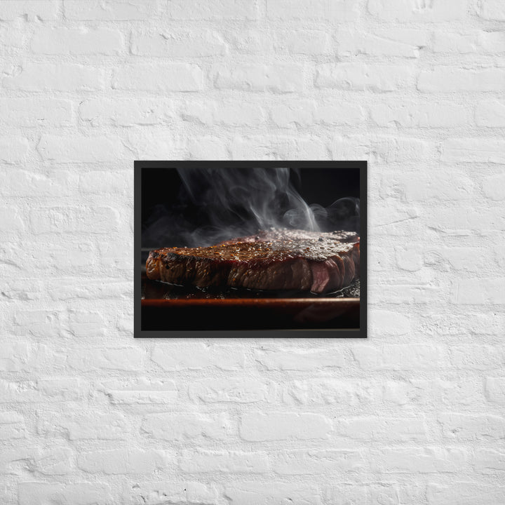 Juicy and Flavorful New York Strip Steak Framed poster 🤤 from Yumify.AI