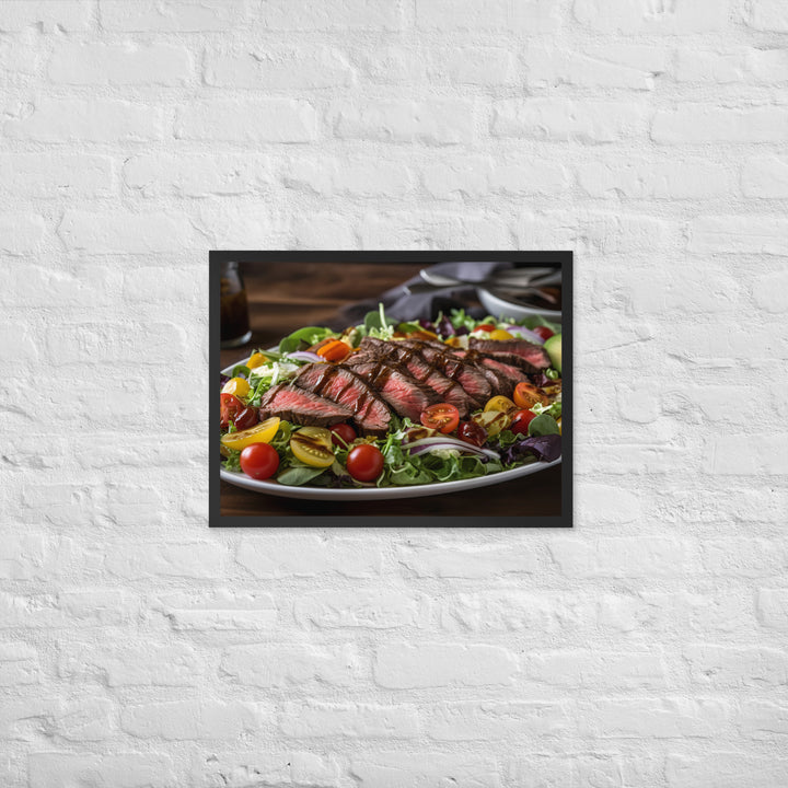 Hanger Steak Salad with Balsamic Glaze Framed poster 🤤 from Yumify.AI