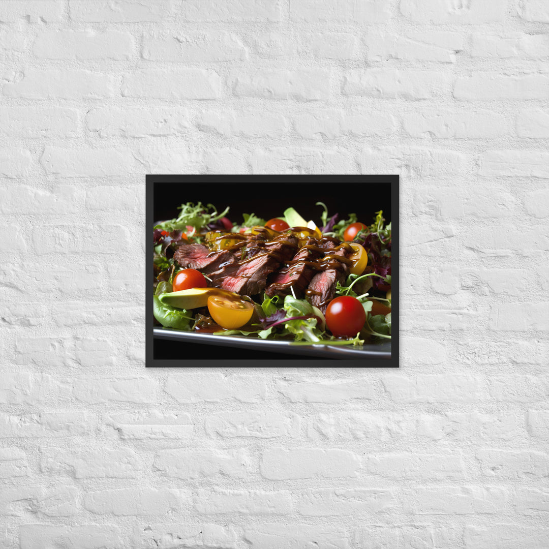 Hanger Steak Salad with Balsamic Glaze Framed poster 🤤 from Yumify.AI