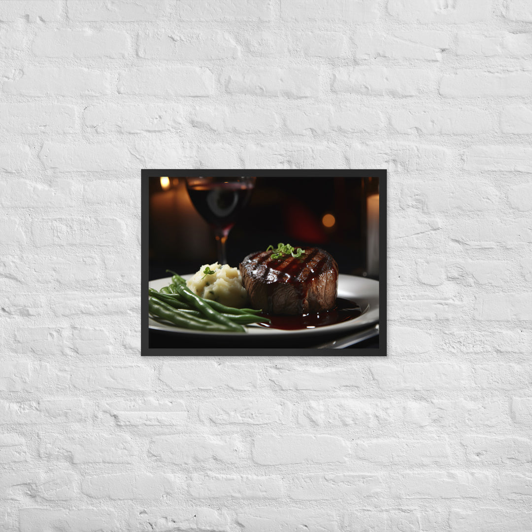 Filet Mignon with Red Wine Sauce Framed poster 🤤 from Yumify.AI