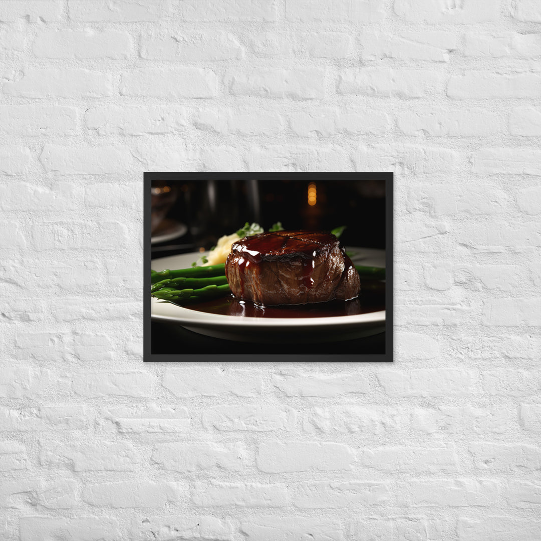 Filet Mignon with Red Wine Sauce Framed poster 🤤 from Yumify.AI