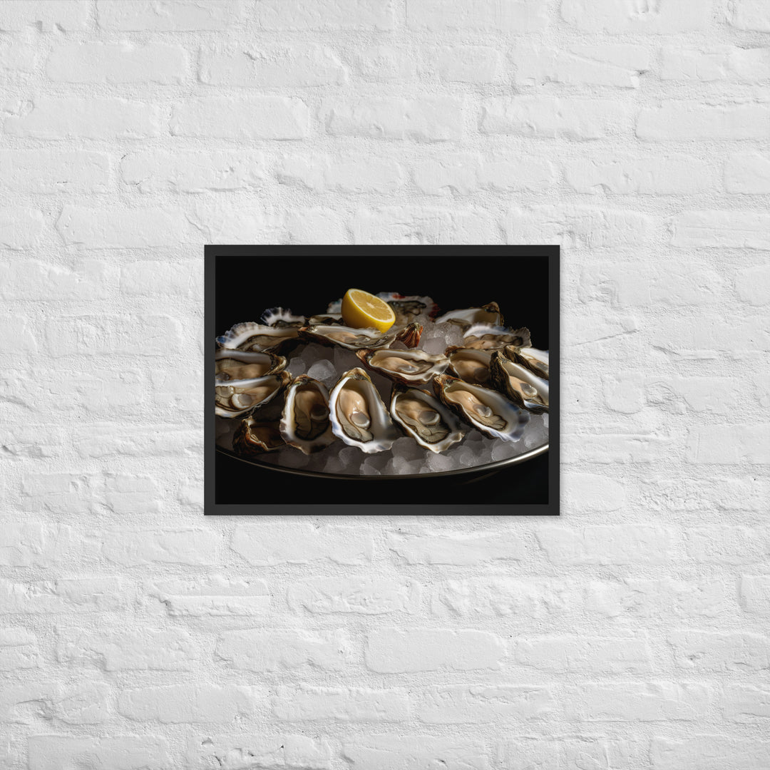 Sydney Rock Oysters on the Half Shell Framed poster 🤤 from Yumify.AI