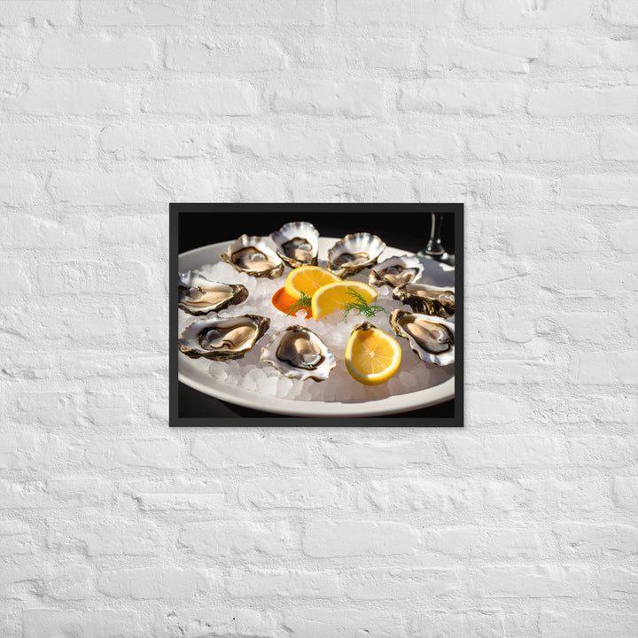 Succulent Olympia Oyster Platter Framed poster 🤤 from Yumify.AI