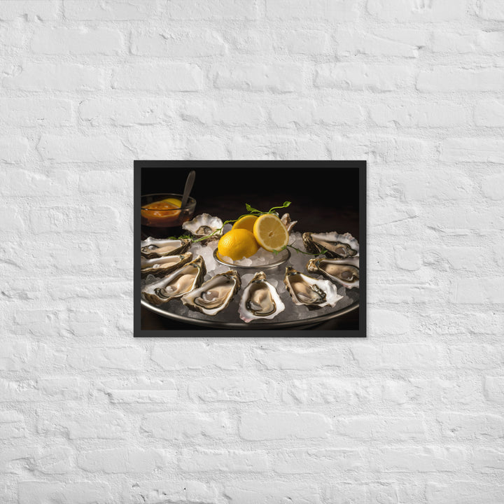 Succulent Olympia Oyster Platter Framed poster 🤤 from Yumify.AI