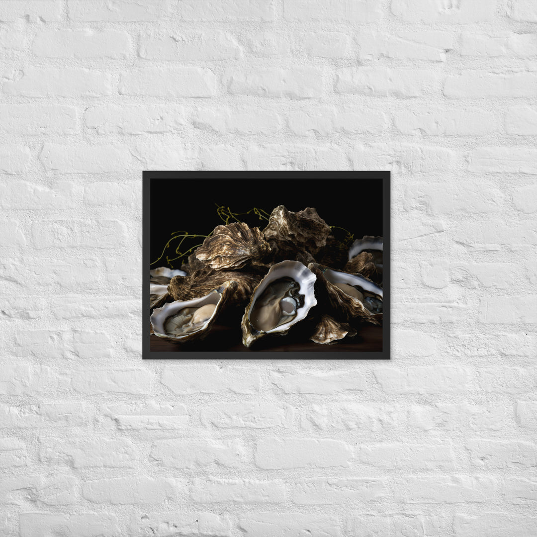 Savory Belon Oysters Framed poster 🤤 from Yumify.AI