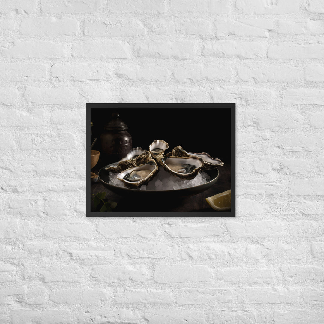 Savory Belon Oysters Framed poster 🤤 from Yumify.AI