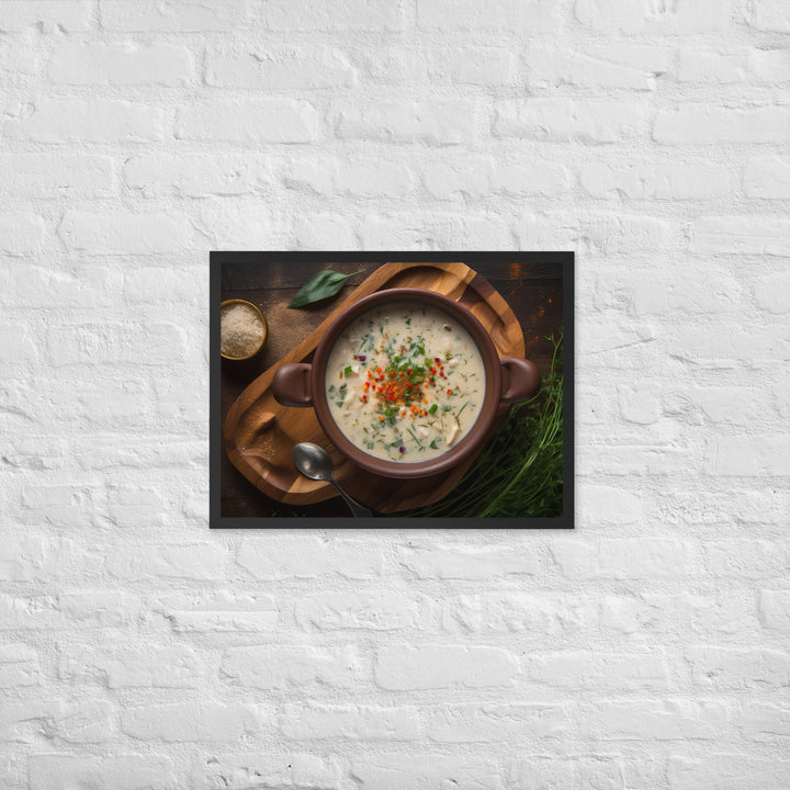 Olympia Oyster Chowder Framed poster 🤤 from Yumify.AI