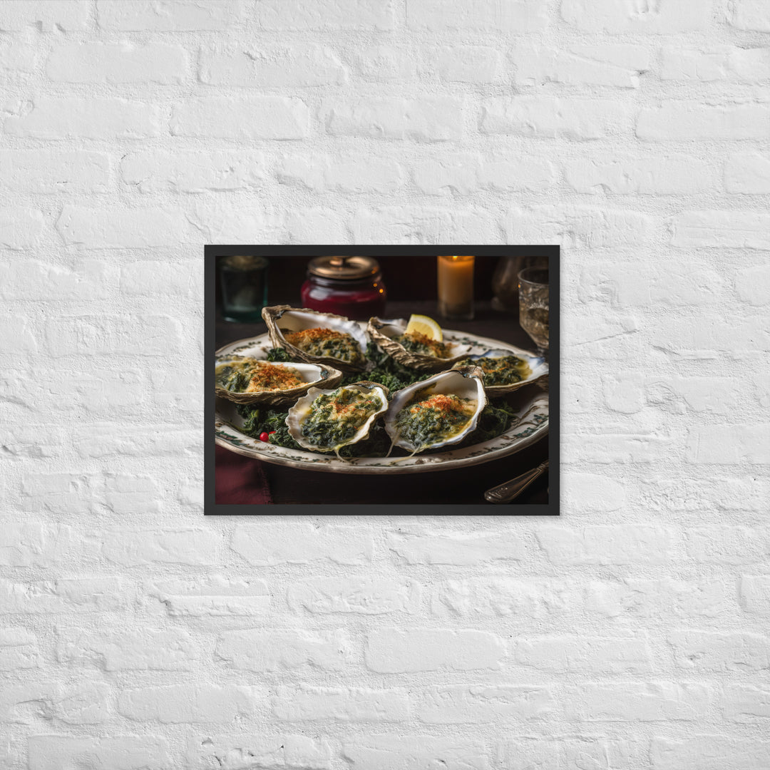 Malpeque Oysters Rockefeller Framed poster 🤤 from Yumify.AI