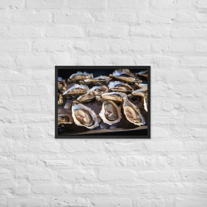 Freshly Shucked Malpeque Oysters Framed poster 🤤 from Yumify.AI