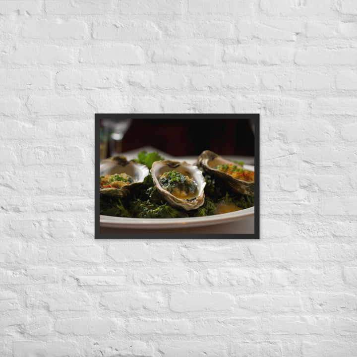 Malpeque Oysters Rockefeller Framed poster 🤤 from Yumify.AI