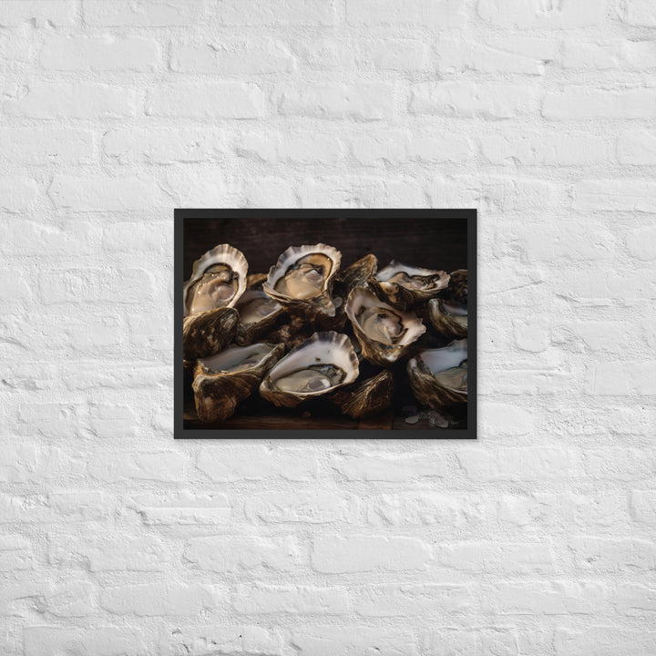 Freshly Shucked Malpeque Oysters Framed poster 🤤 from Yumify.AI