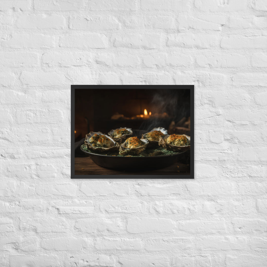 Eastern Oysters Rockefeller Framed poster 🤤 from Yumify.AI