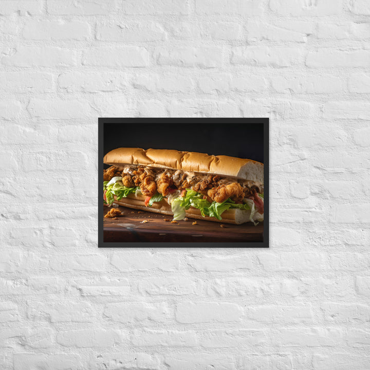 Eastern Oyster Po Boy Sandwich Framed poster 🤤 from Yumify.AI