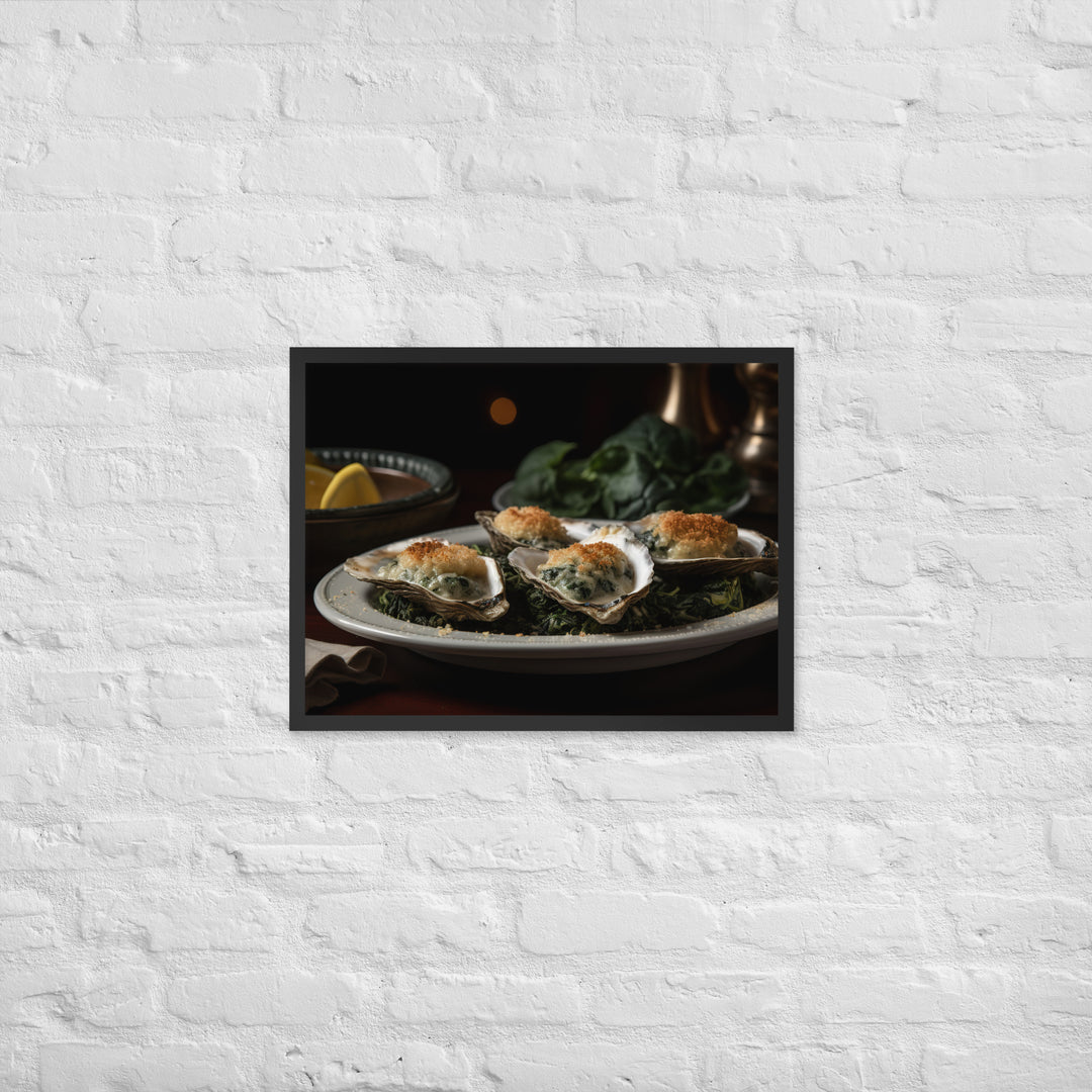 Blue Point Oysters Rockefeller Framed poster 🤤 from Yumify.AI