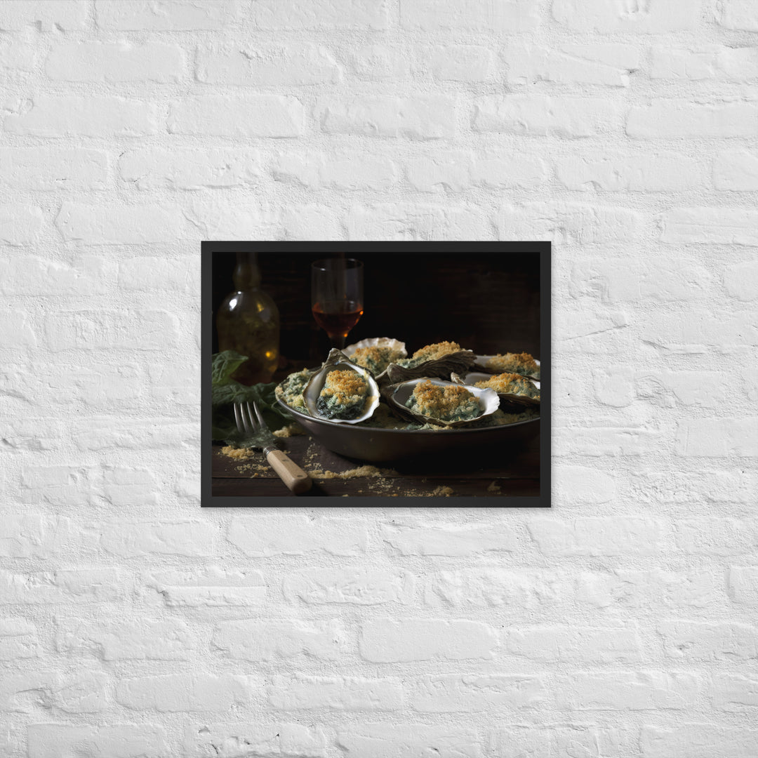 Blue Point Oysters Rockefeller Framed poster 🤤 from Yumify.AI