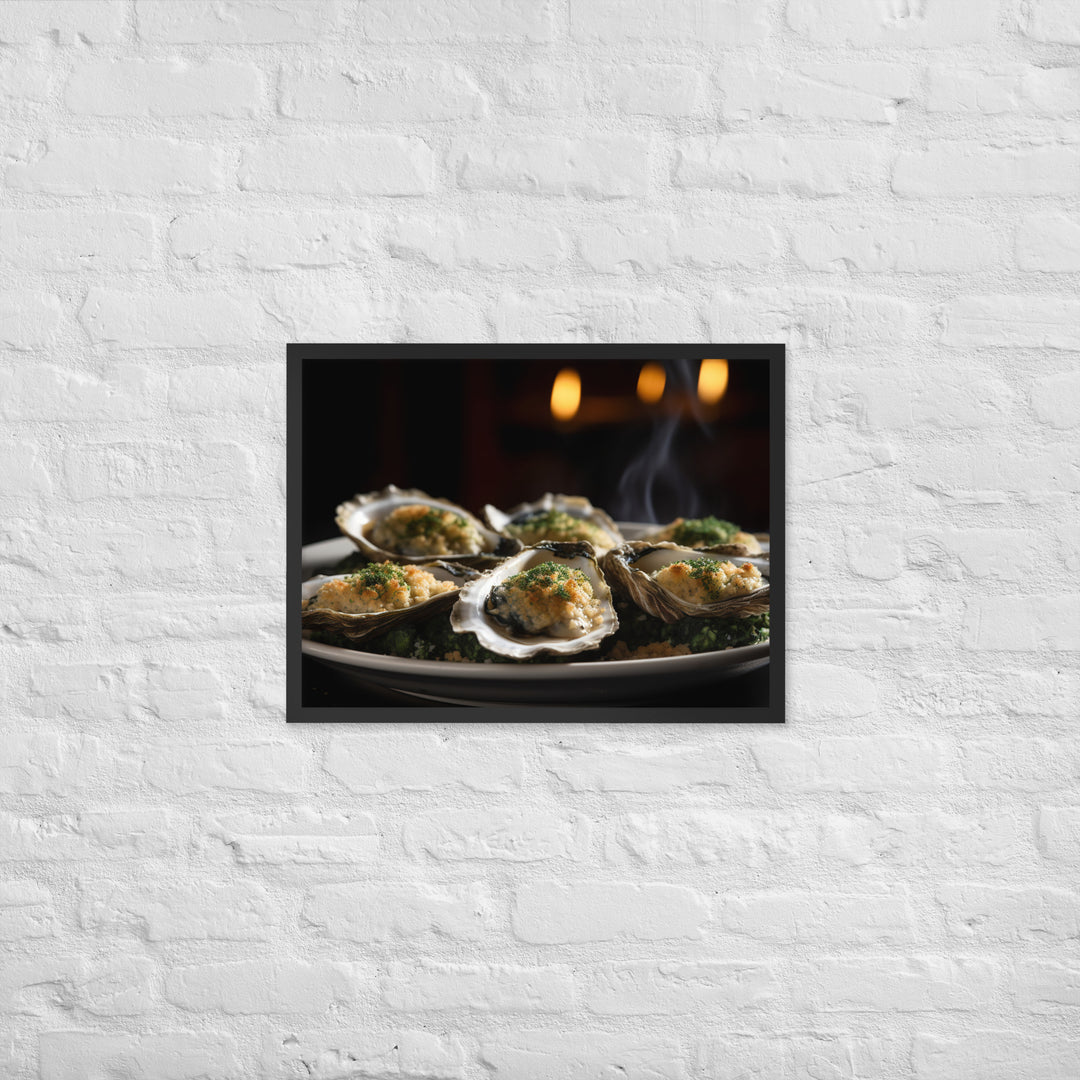 Blue Point Oysters Rockefeller Framed poster 🤤 from Yumify.AI