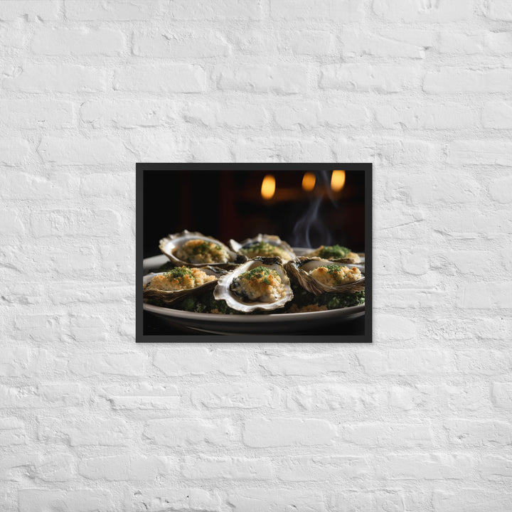 Blue Point Oysters Rockefeller Framed poster 🤤 from Yumify.AI