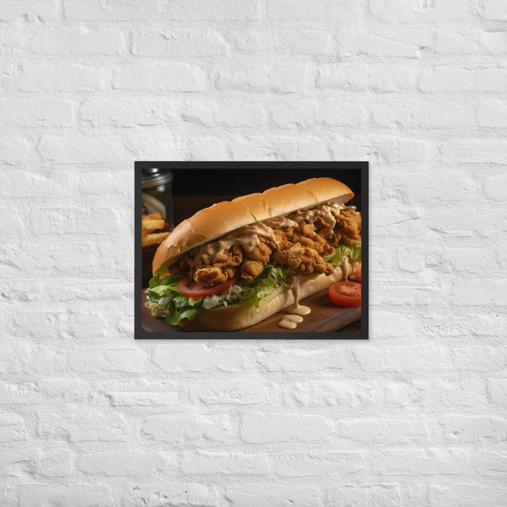 Blue Point Oyster Po Boy Sandwich Framed poster 🤤 from Yumify.AI