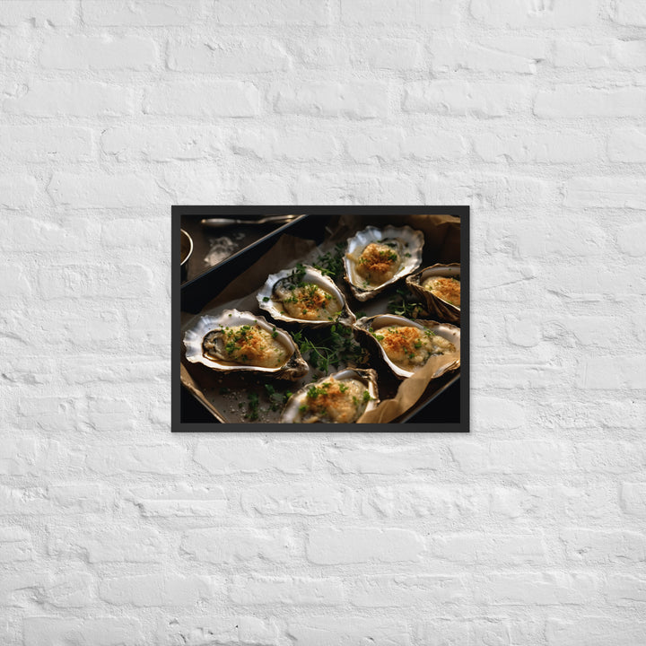 Baked Pacific Oysters with Cheese and Herbs Framed poster 🤤 from Yumify.AI