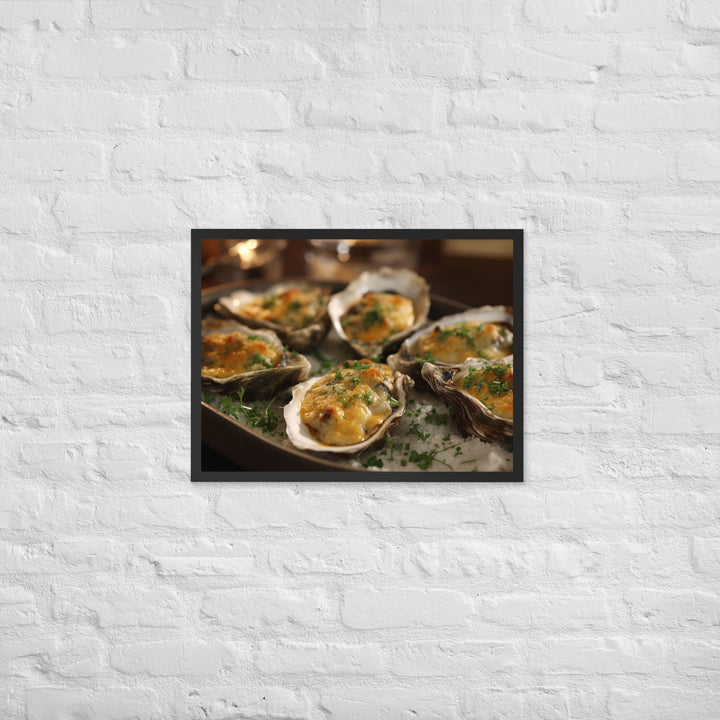 Baked Pacific Oysters with Cheese and Herbs Framed poster 🤤 from Yumify.AI