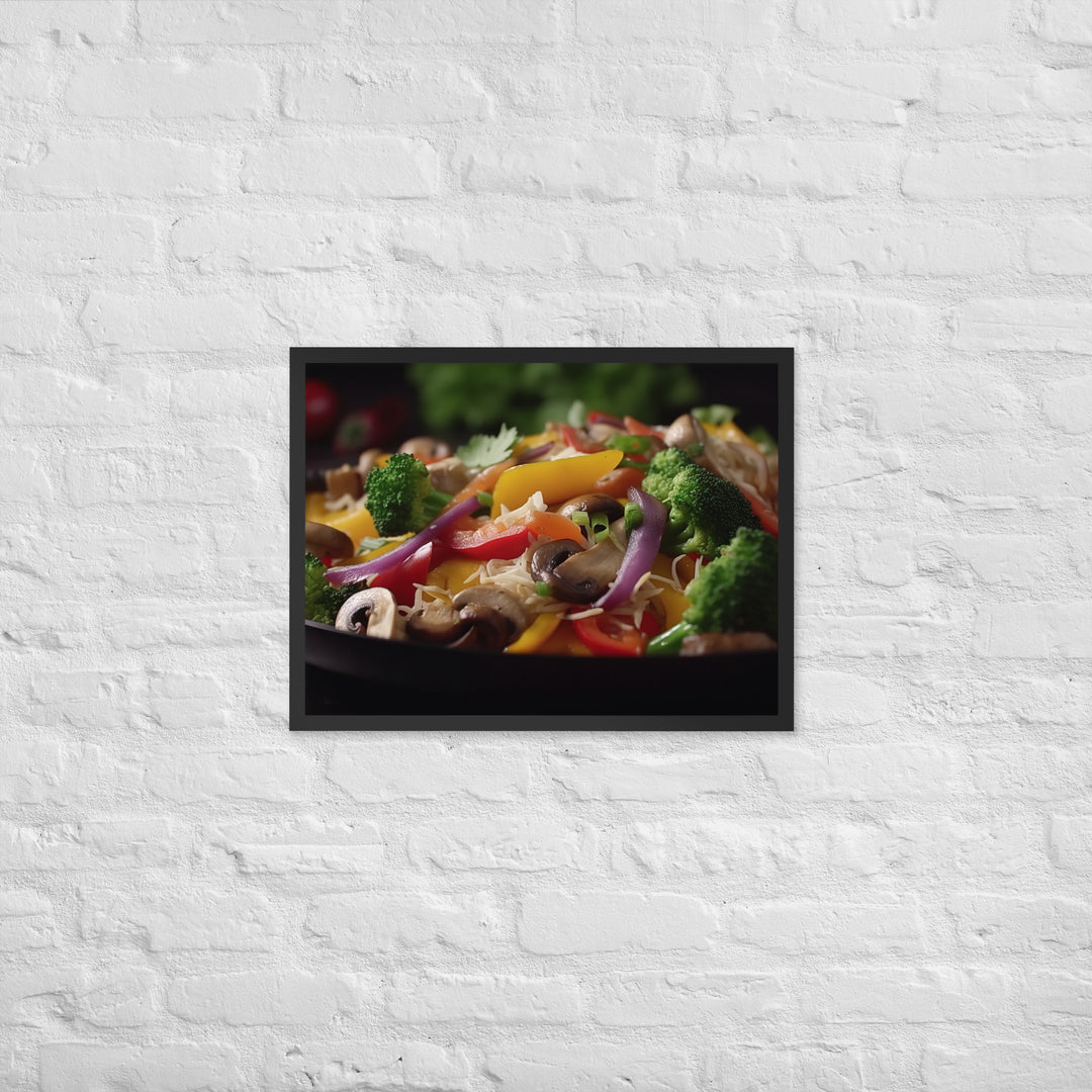 Asian style Pacific Oyster Stir Fry Framed poster 🤤 from Yumify.AI